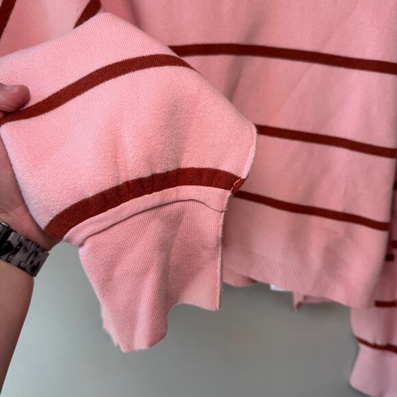 Free People Women's Paulie Striped Turtleneck Sweater Top Pink Size Medium - Picture 5 of 7